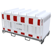 SET | with 20 panel fence | on storage and transport crossbar | with lamp adapter | with foil RA2/B | type de barrier NOX white